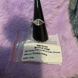 Dark Amethyst zirconia‎ ring